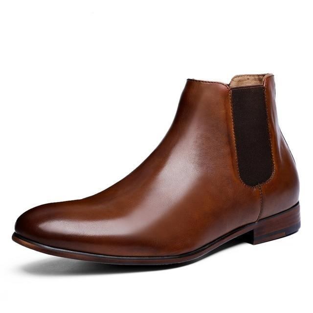 Pæne Sko Business Sko Herre Gentleman Stilfulde Læderstøvler -