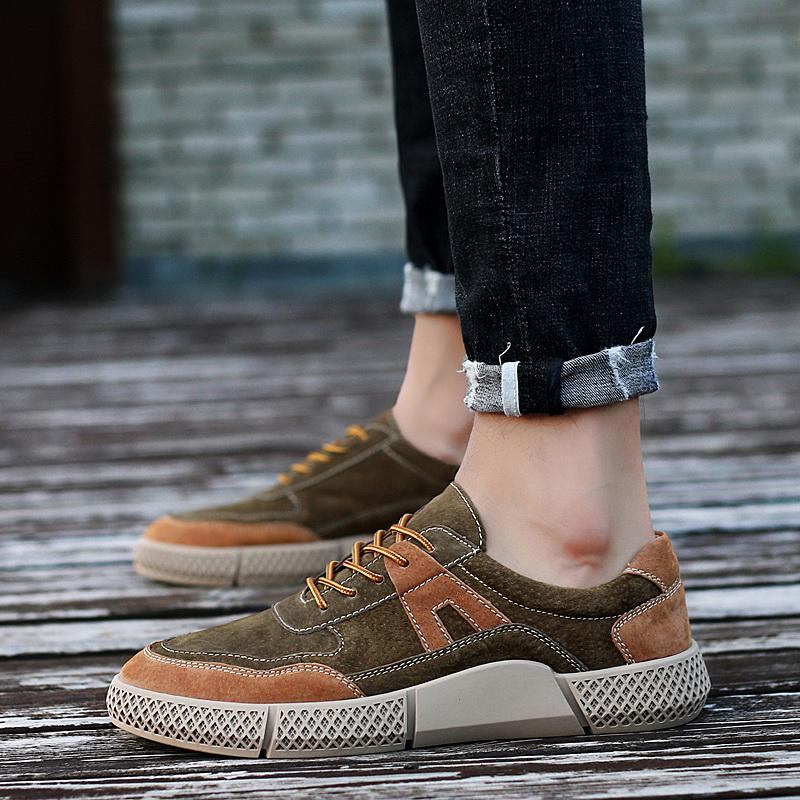 Herre Sneakers Læder Åndbare Modesneakers